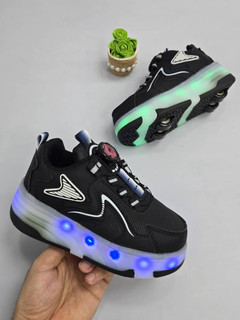 کفش اسکیتی دار بچه گانه مشکی اصلی دو چرخ مدل kids shoes